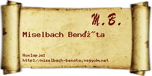 Miselbach Benáta névjegykártya